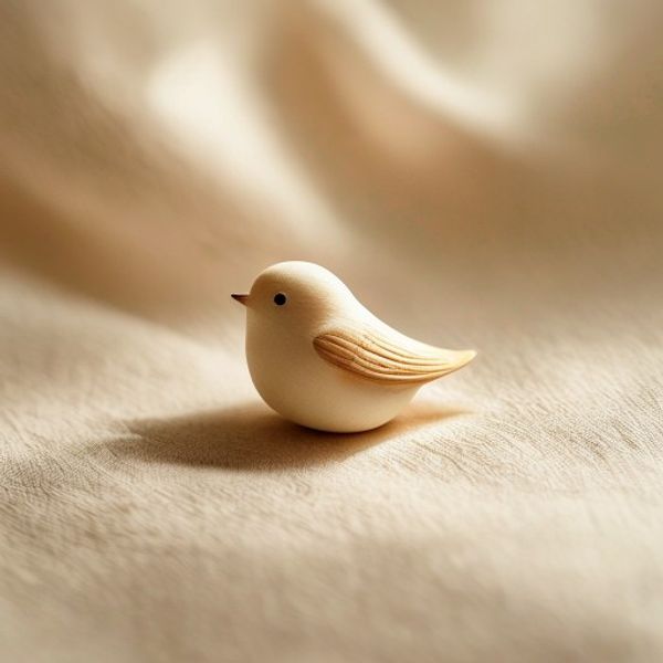 文鳥モチーフのブローチ